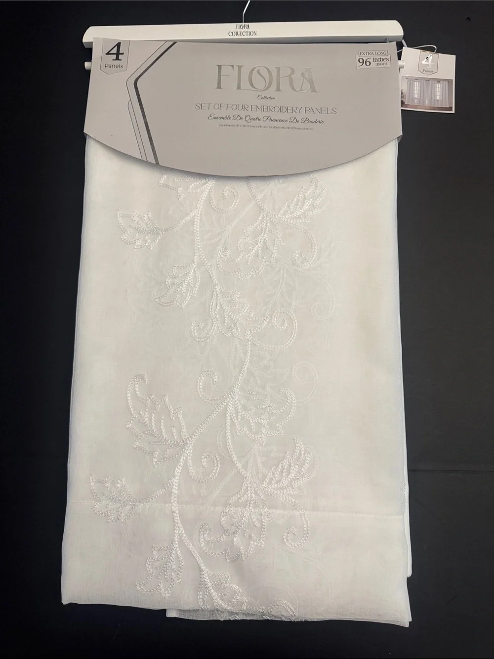 FLORA Collection Set Of Four Embroidery Panels - Extra Long - 37